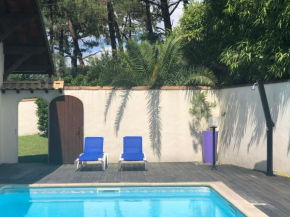 villa landaise, charme, piscine chauffée et plage